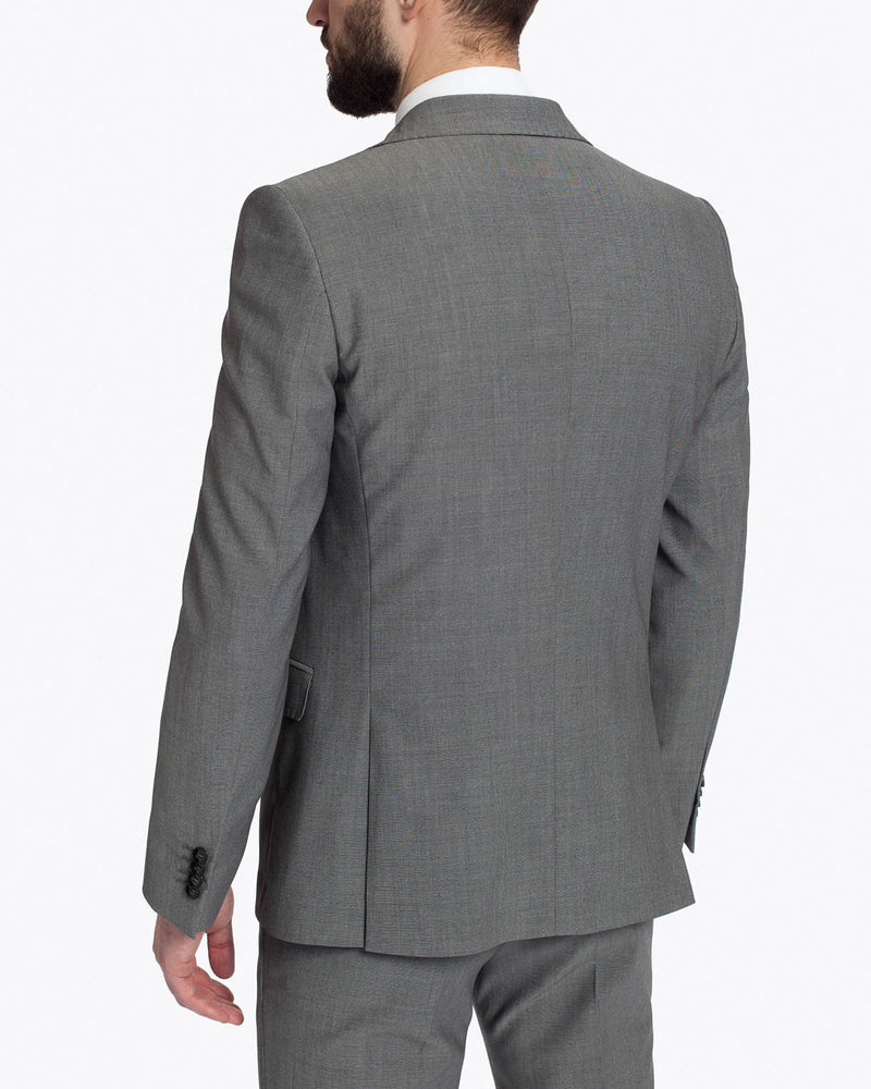 Costum barbatesc clasic, slim fit, gri, din lana, Ash Grey Suit